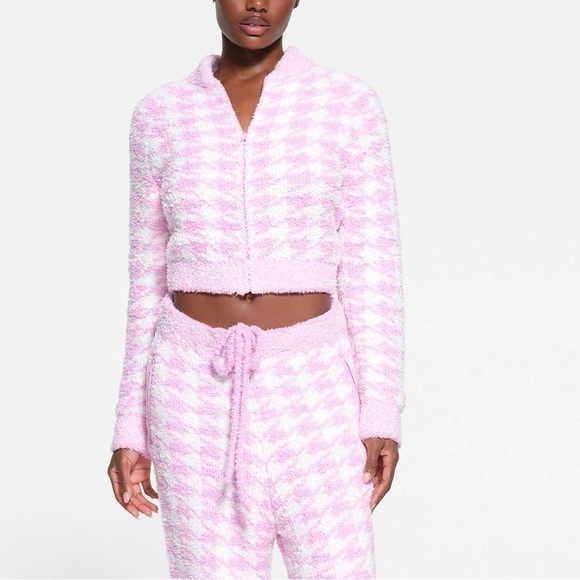 SKIMS Jackets & Blazers - Skims Petal Pink Cozy Zip Up Jacket